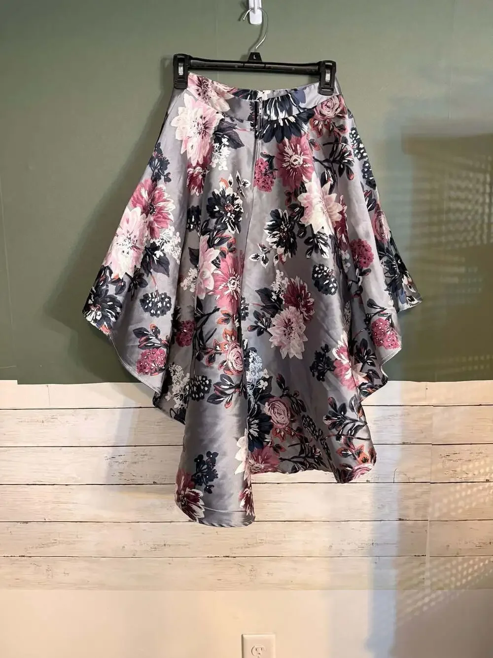 Speechless Kids Girls Floral Skirt Silver Pink Navy Size 10‎ Formal Party